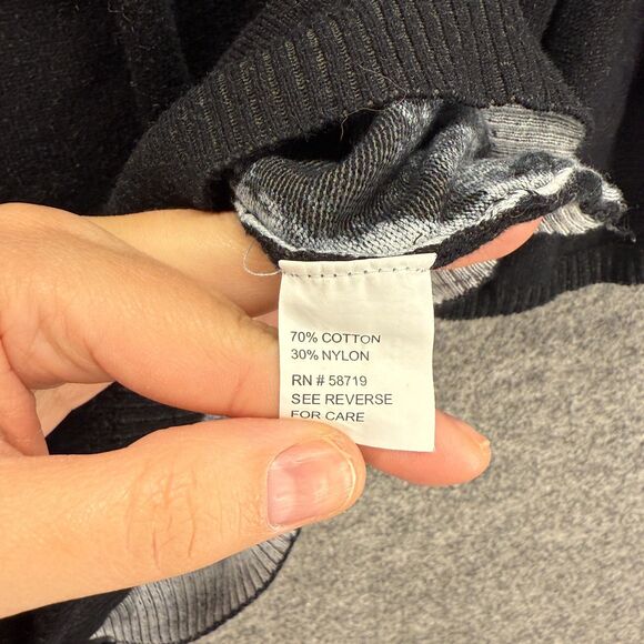 Notations Cardigan Women 2X Plus Black Floral Button Up Long Sleeve Cotton - Picture 4 of 8